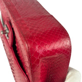 Chanel Classic Double Flap Python Bag Pink 2014