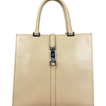 Gucci Vintage Beige Leather Jackie Tote Bag