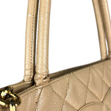 Chanel Caviar Quilted Medallion Tote Beige 2002 (Handle Wear)