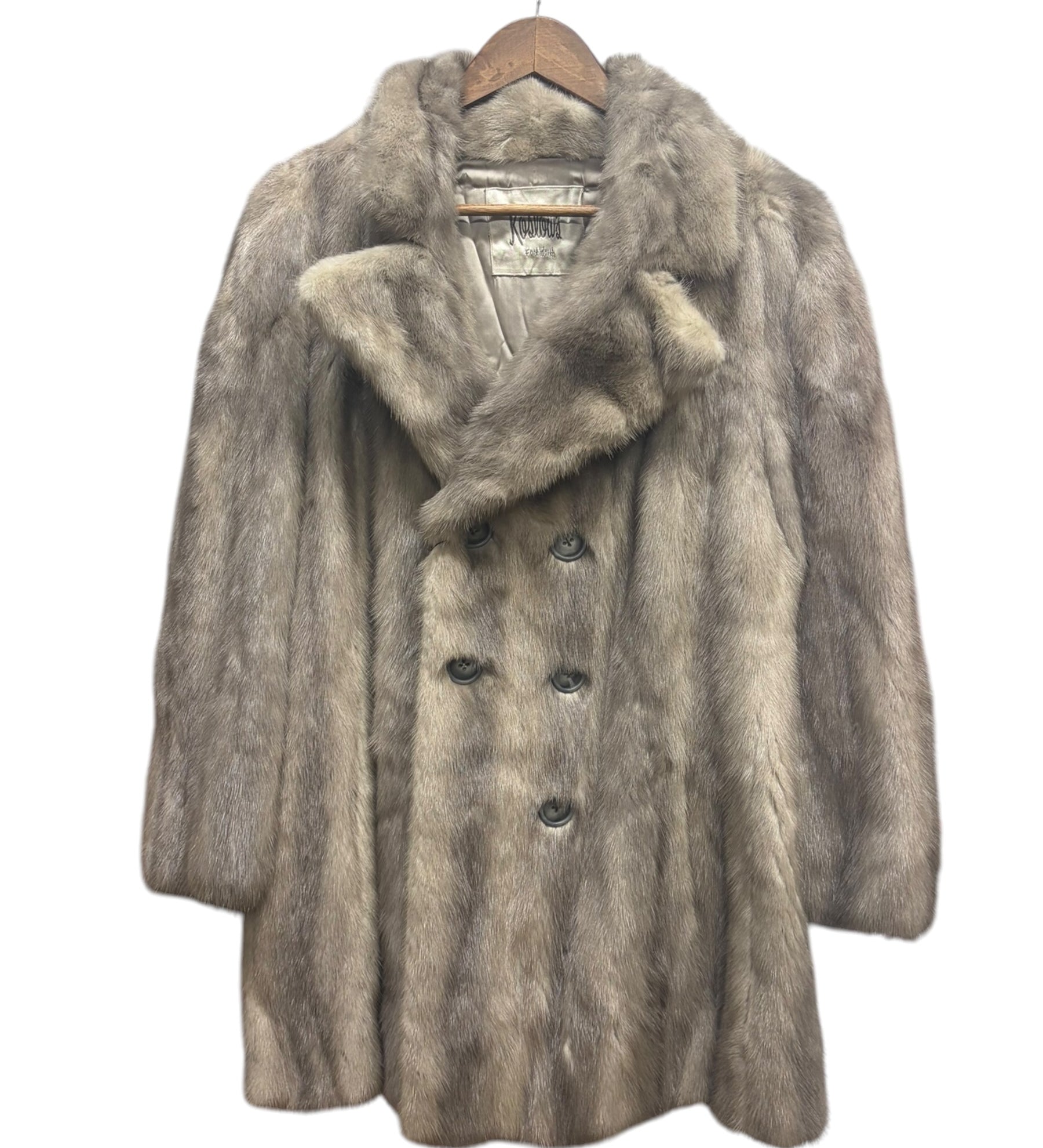 Vintage Koslouis Light Grey Mink Fur Coat