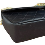 Chanel Black Quilted Satin Gripoix 1986