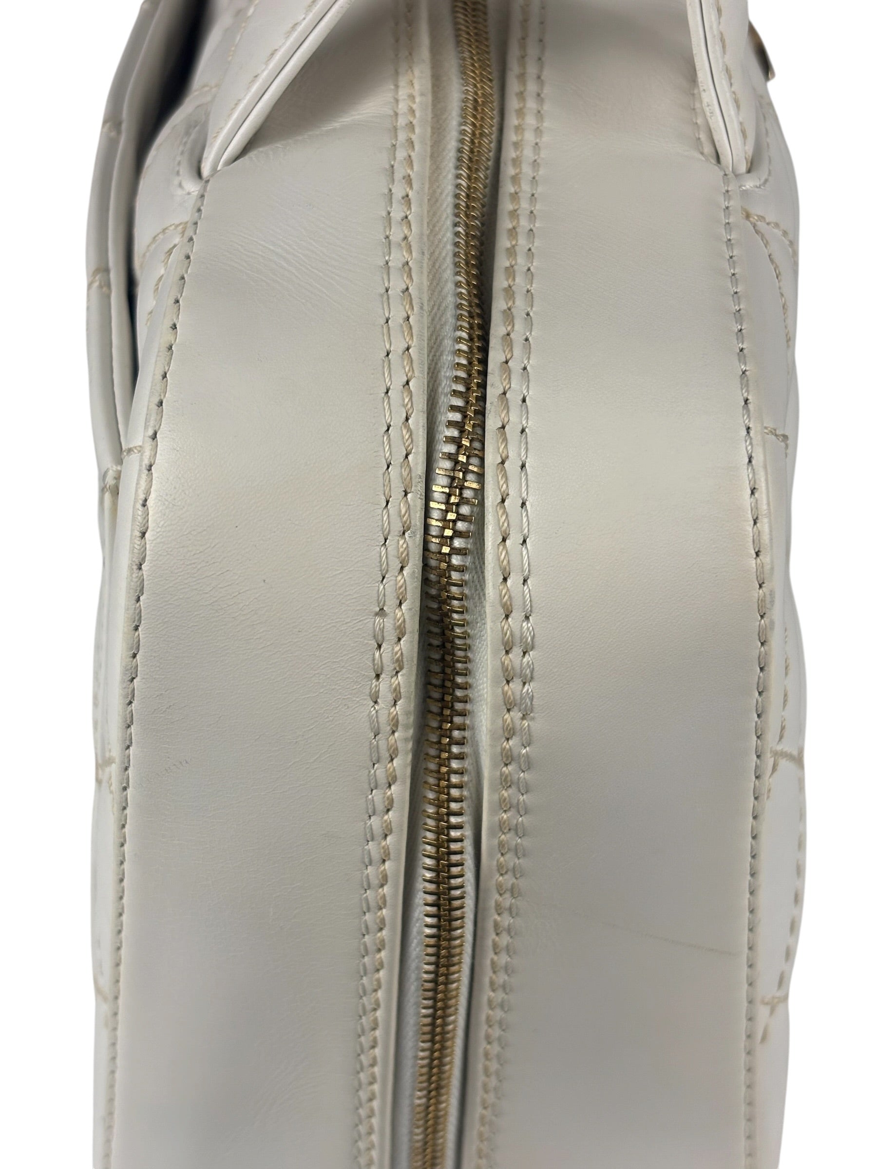 Chanel White CC Lambskin Wild Stitch Handbag 2003