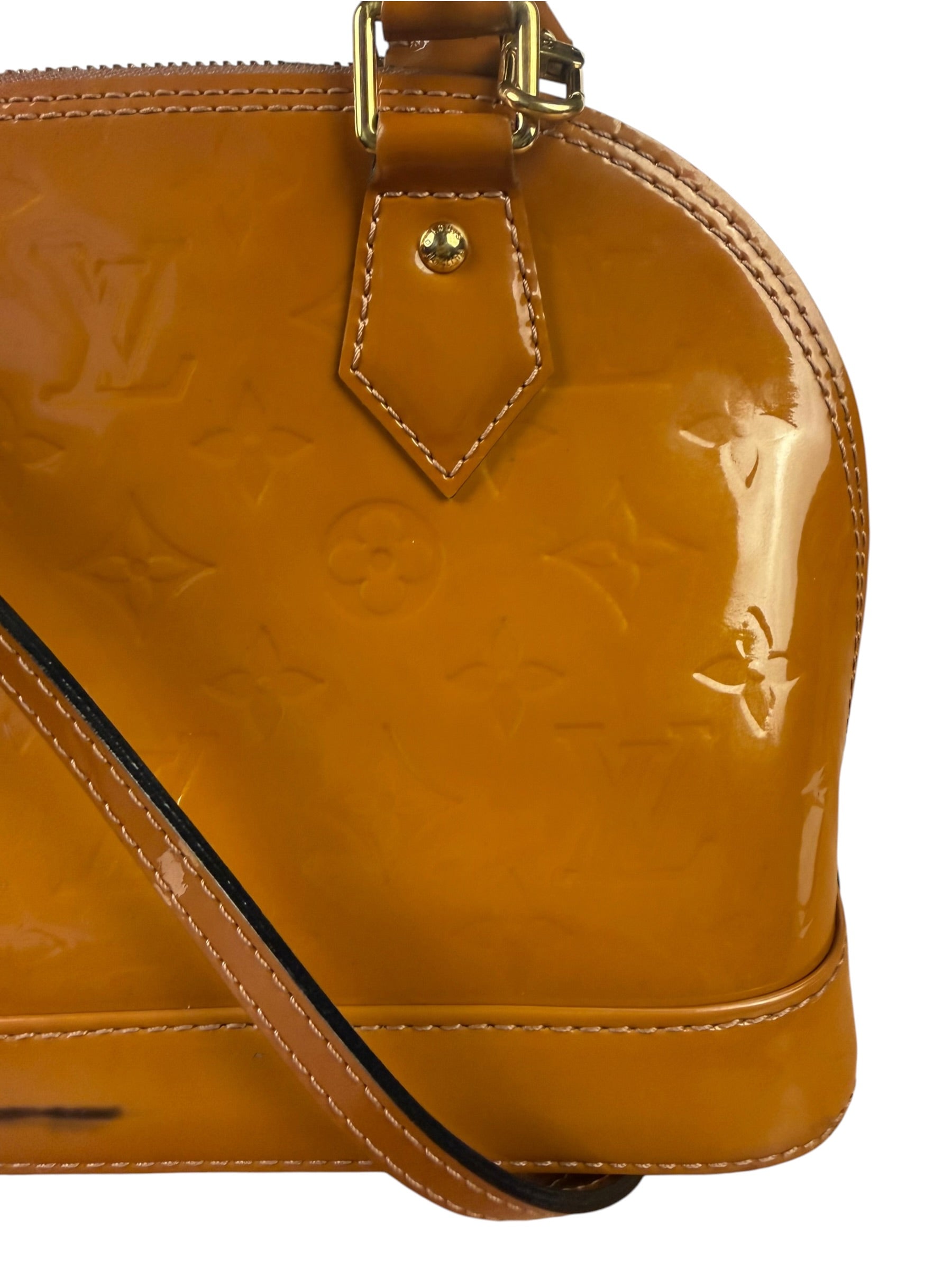 Louis Vuitton Mustard Orange Vernis Alma Two-Way Bag BB