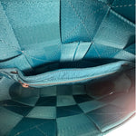 Bottega Veneta Teal Blue Intrecciato Cassette Flap Crossbody Bag
