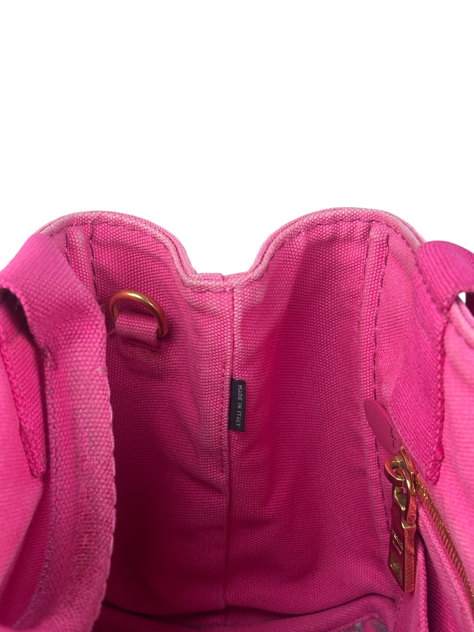 Prada Pink Canapa Canvas Handbag