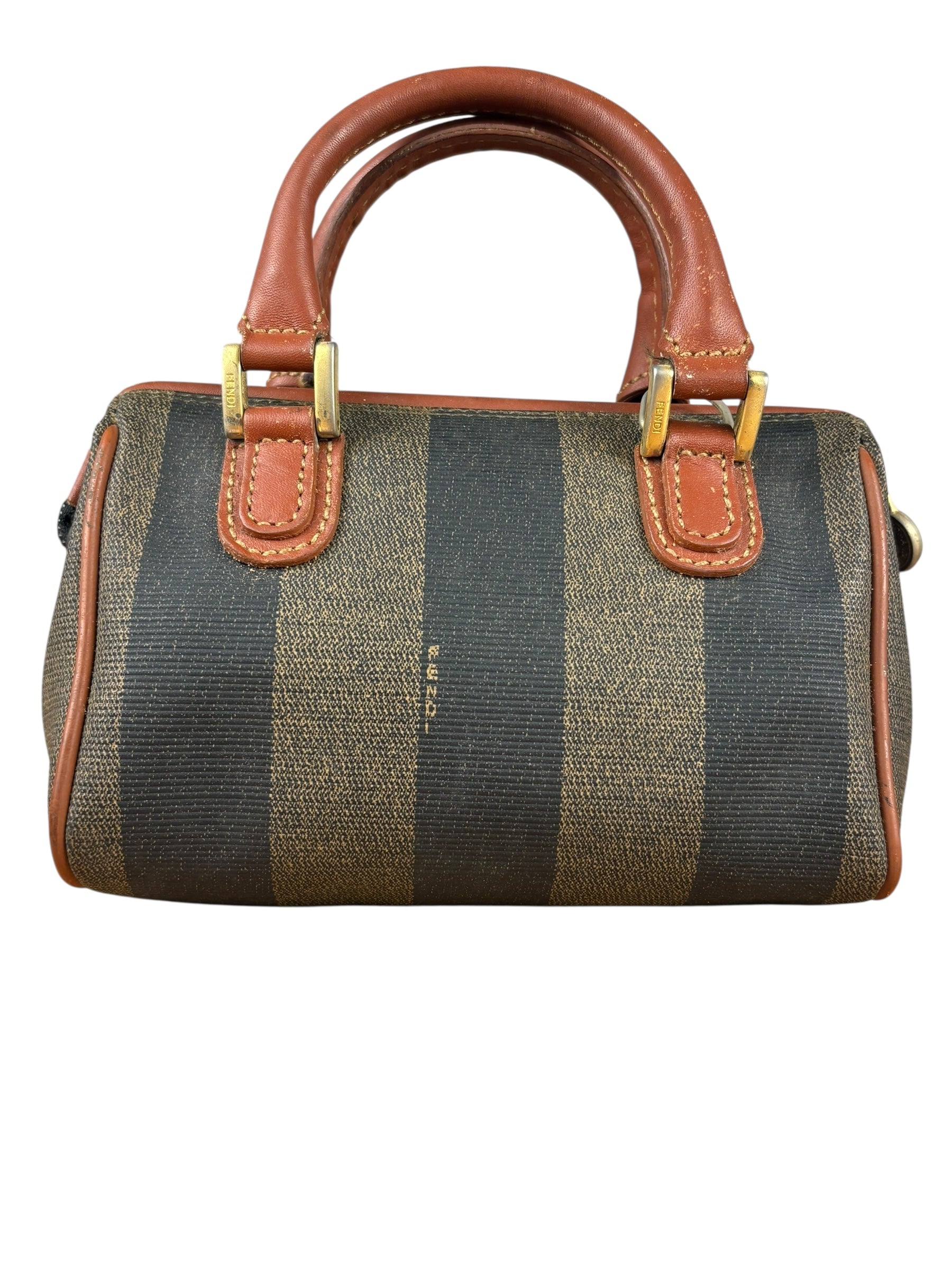 Fendi Vintage Pequin Striped Nano Top Handle Bag