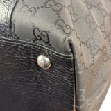Gucci Black Leather Trim GG Canvas Abbey Zip Tote Bag
