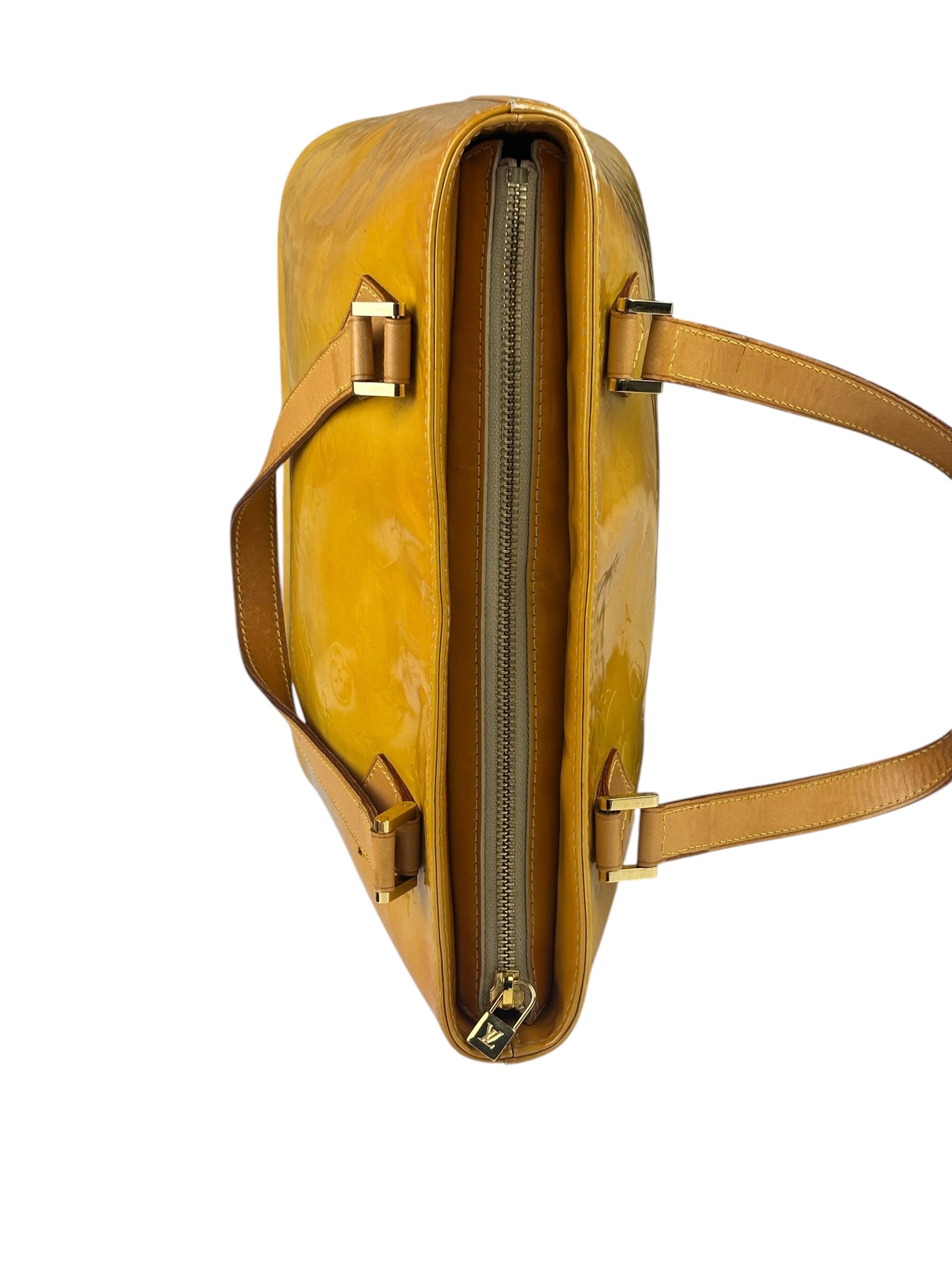 Louis Vuitton Yellow Vernis Houston Tote MM