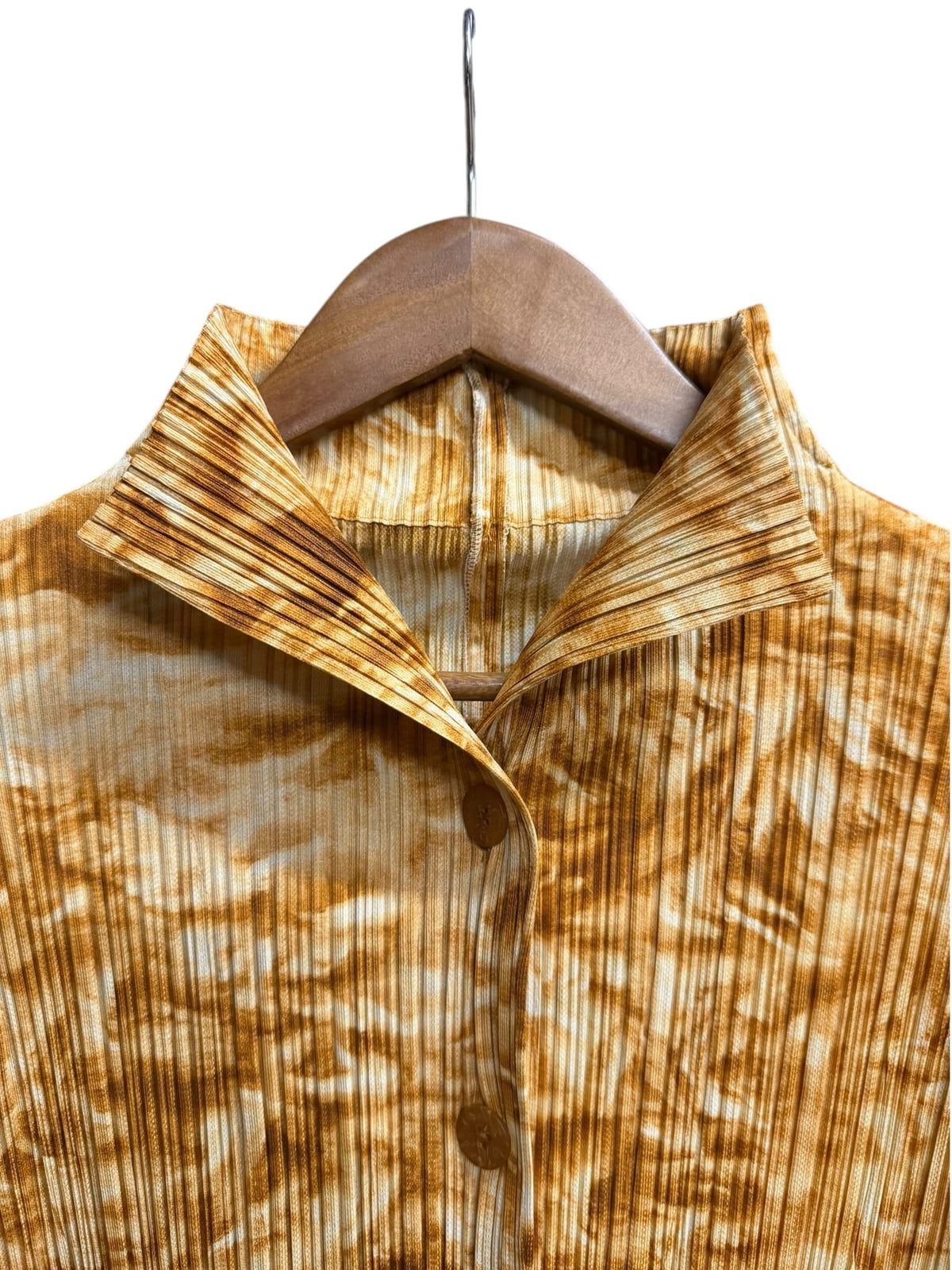 Issey Miyake Pleats Please Patterned Button Up Long Sleeve