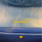 Chanel Vintage Blue Lambskin Flap Bag 1989