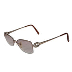 Gucci GG Rose Pink Tint Semi-Rimless Eyeglasses