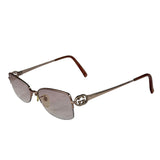 Gucci GG Rose Pink Tint Semi-Rimless Eyeglasses