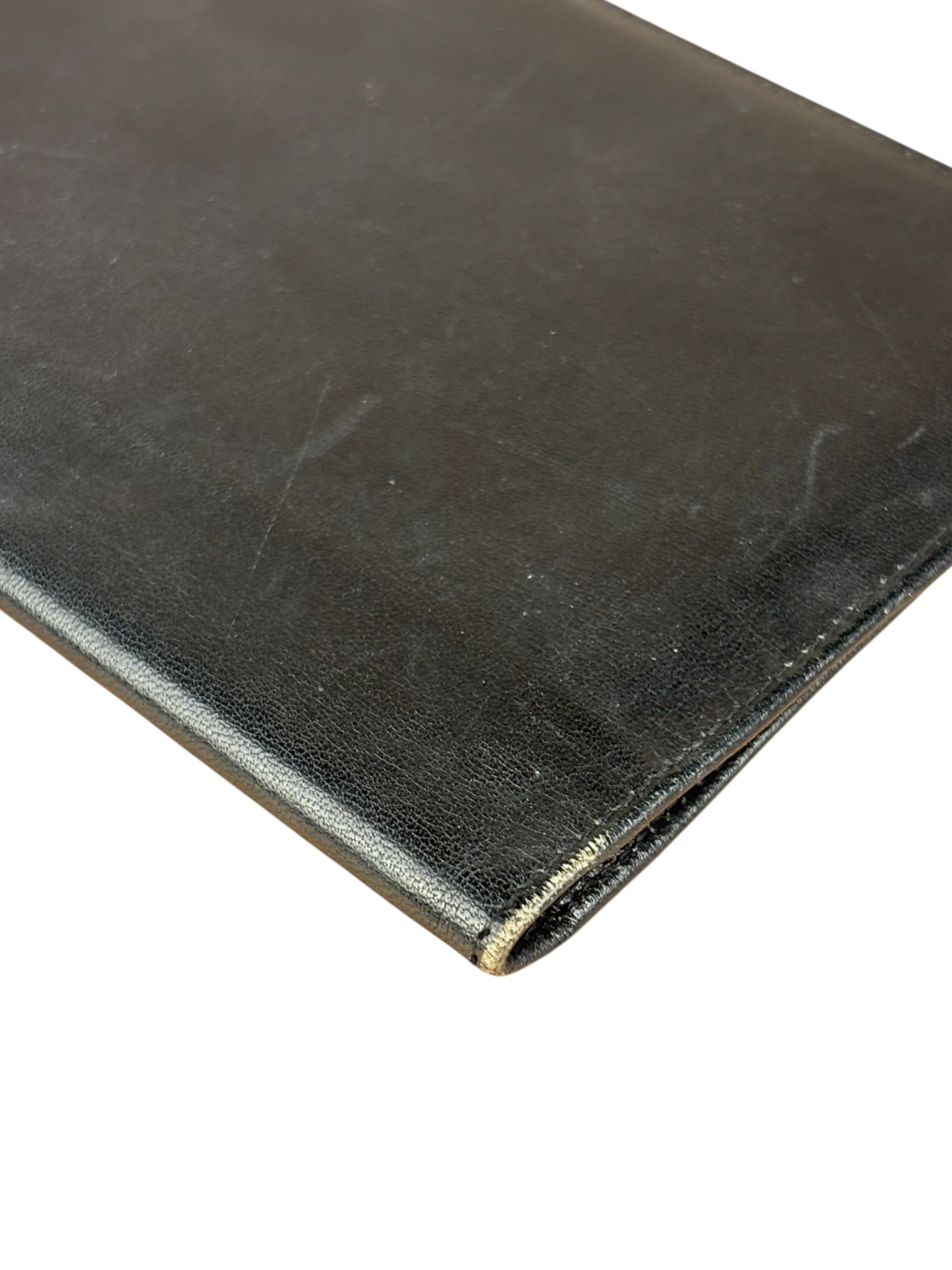 Celine Vintage Black Leather Triomphe Long Wallet