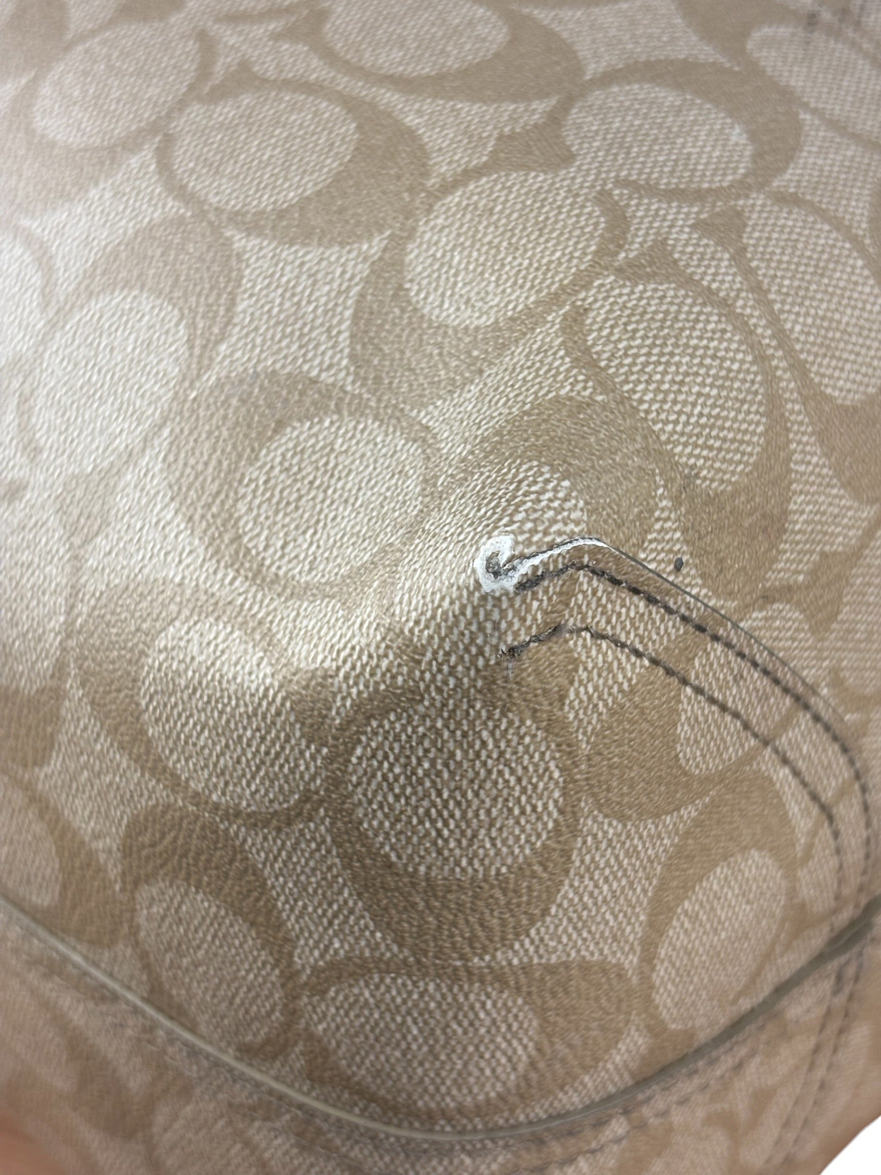 Coach Leather Signature Canvas Reversible City Tote Bag