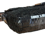 Fendi Vintage Black Sequin Baguette Shoulder Bag