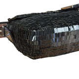 Fendi Vintage Black Sequin Baguette Shoulder Bag