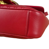 Gucci GG Red Marmont Matelasse Shoulder Bag