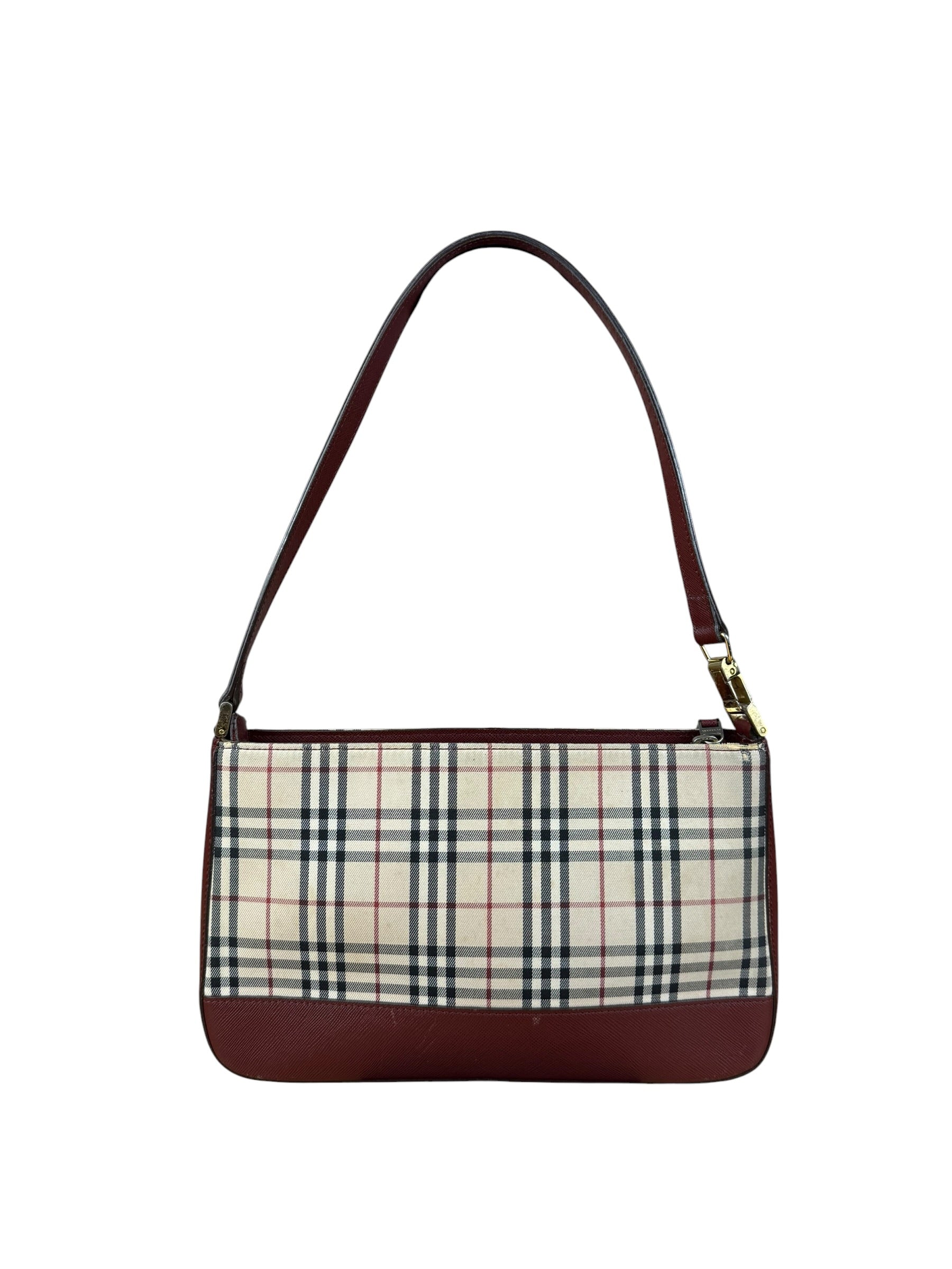 Burberry Vintage House Check Canvas/Leather Shoulder Bag