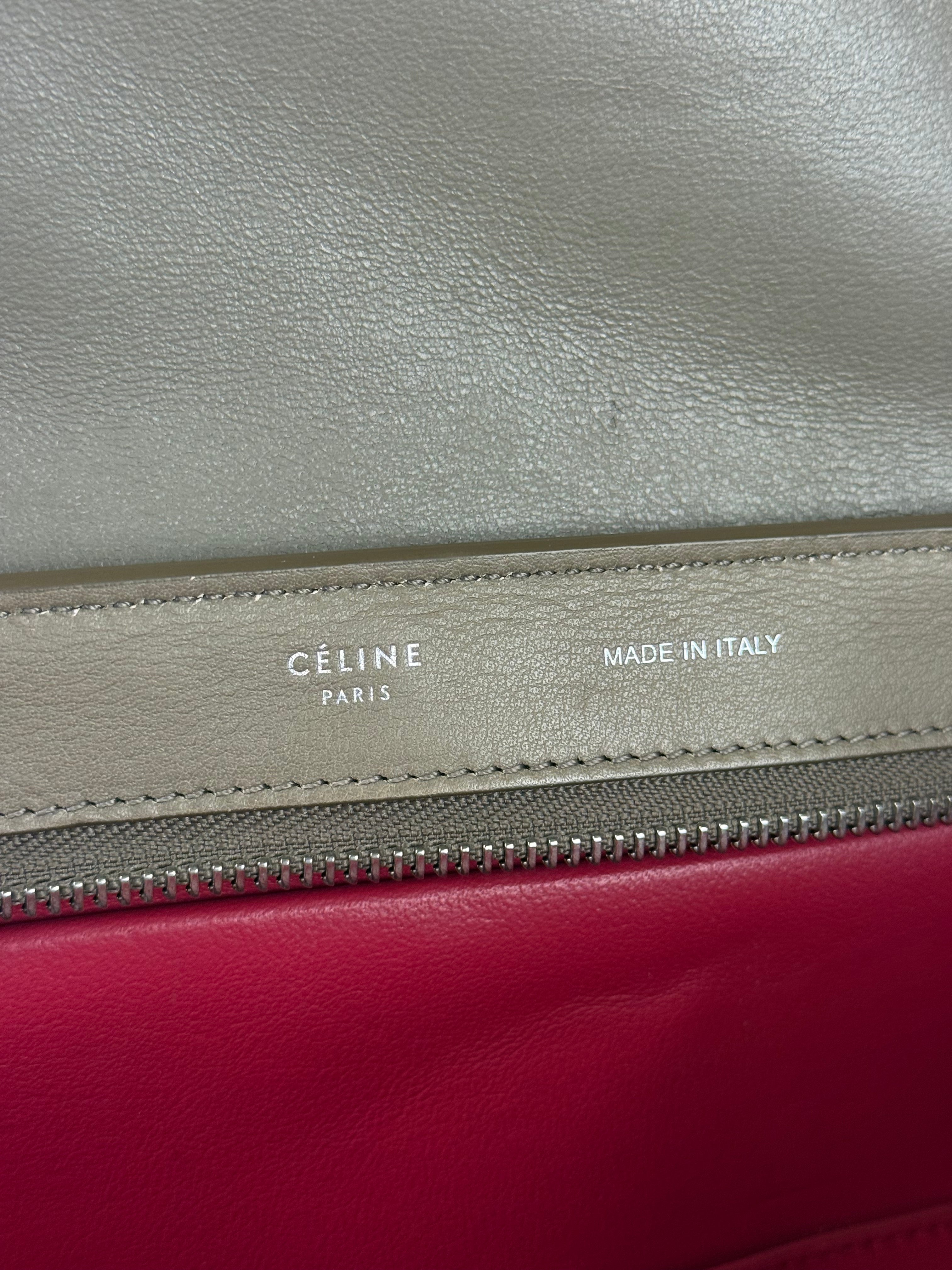 Celine Tricolor Trapeze Pebbled Leather Hand Bag