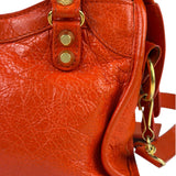 Balenciaga Red Leather Mini City Bag