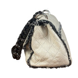 Chanel White Leather Mini Flap Shoulder Bag 1992