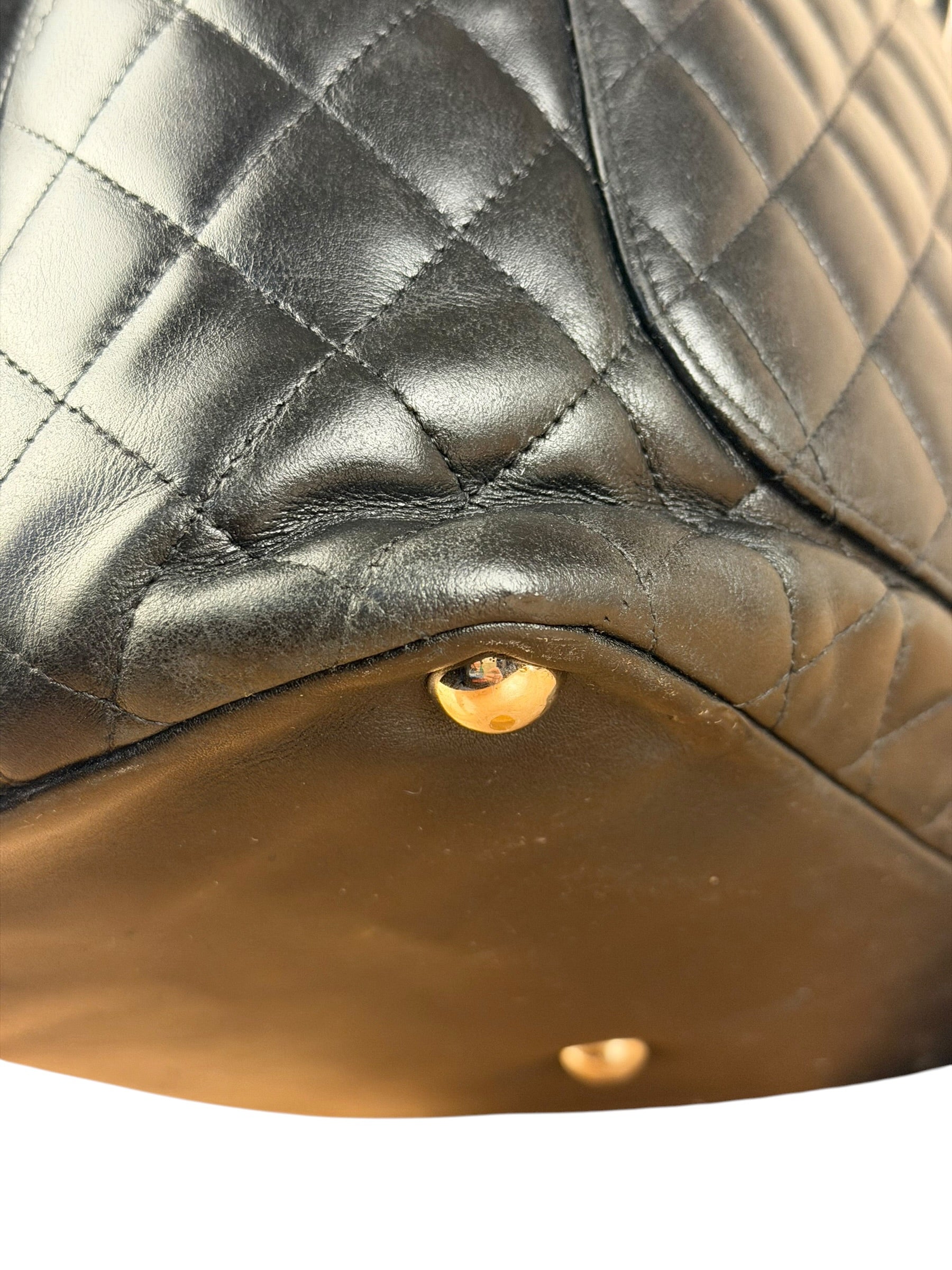 Chanel Black Leather Cambon Ligne Tote 2003