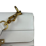 Gucci White Leather Queen Margaret Bee Embellished Shoulder Bag