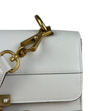 Gucci White Leather Queen Margaret Bee Embellished Shoulder Bag