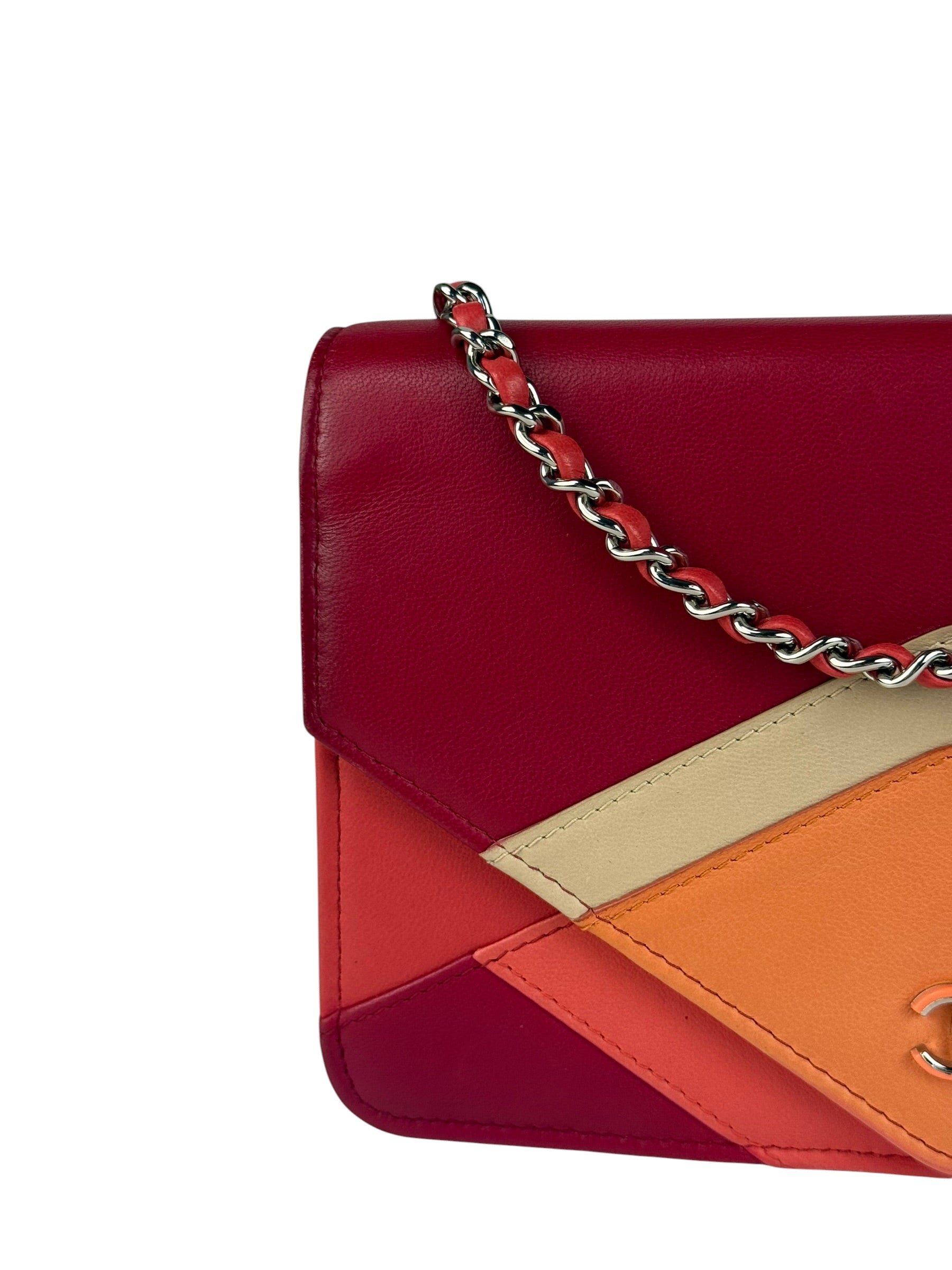 Chanel Pink Leather Wallet on Chain Crossbody Bag 2017