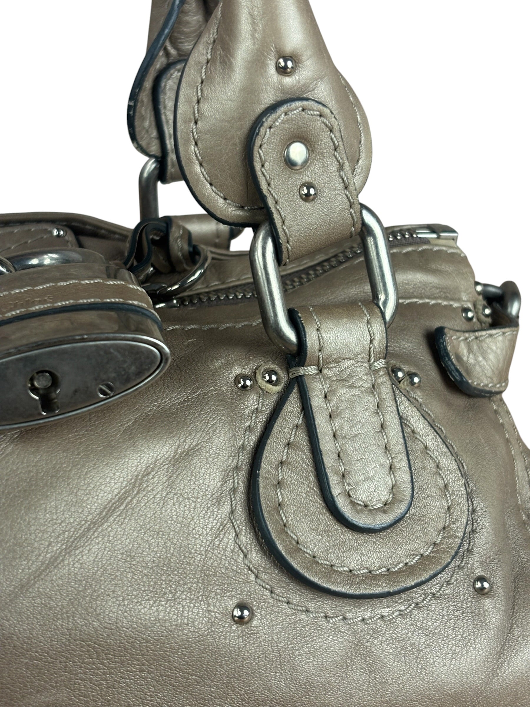 Chloe Vintage Metalic Gold Paddington Handbag