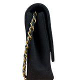 Chanel Vintage Black Cotton Quilted Flap Bag