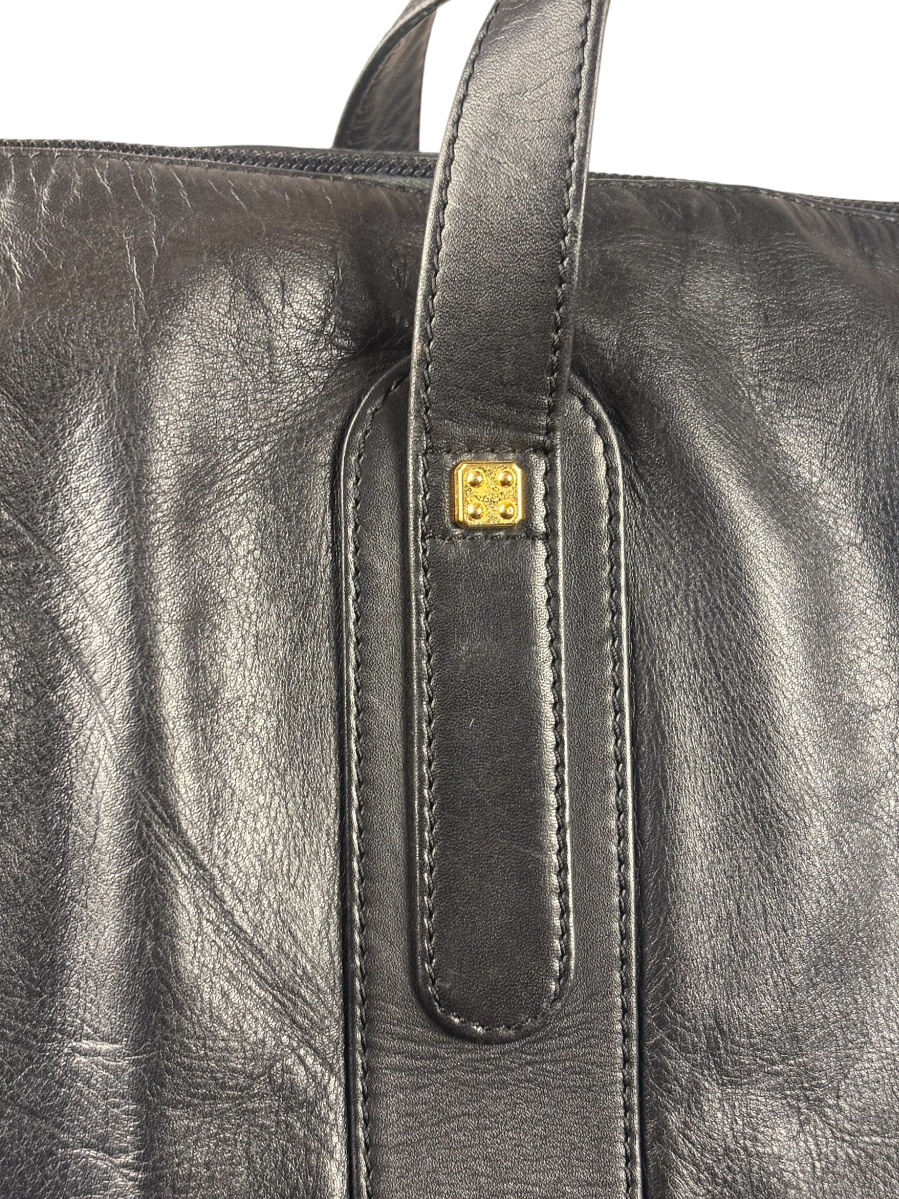 Loewe Vintage Black Calfskin Carryall Handbag