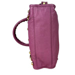Balenciaga Purple Leather Velo Moto Two-Way Bag