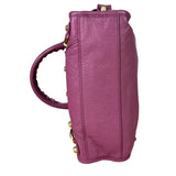 Balenciaga Purple Leather Velo Moto Two-Way Bag