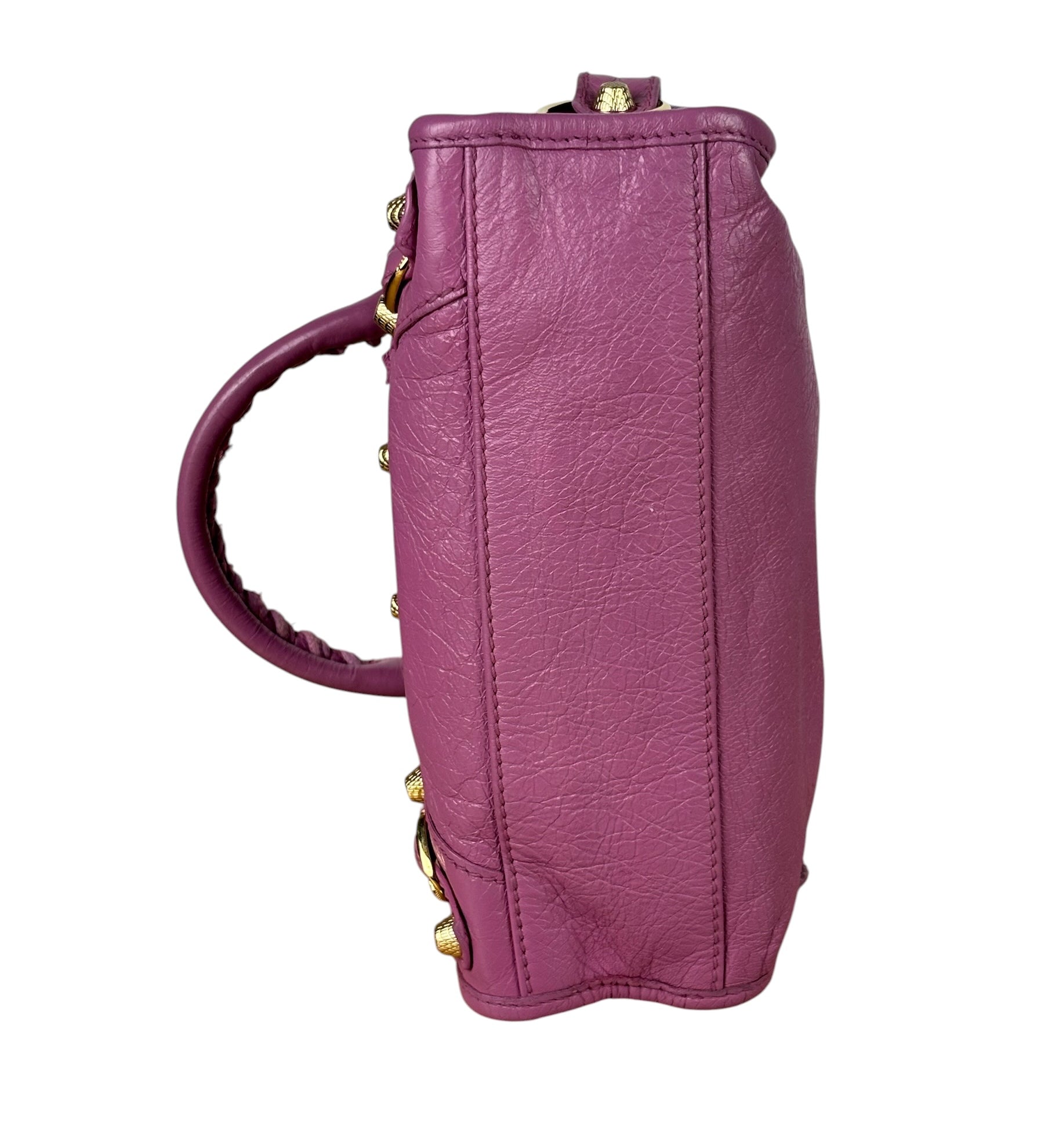 Balenciaga Purple Leather Velo Moto Two-Way Bag