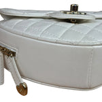 Chanel CC In Love White Quilted Leather Heart Bag 2022