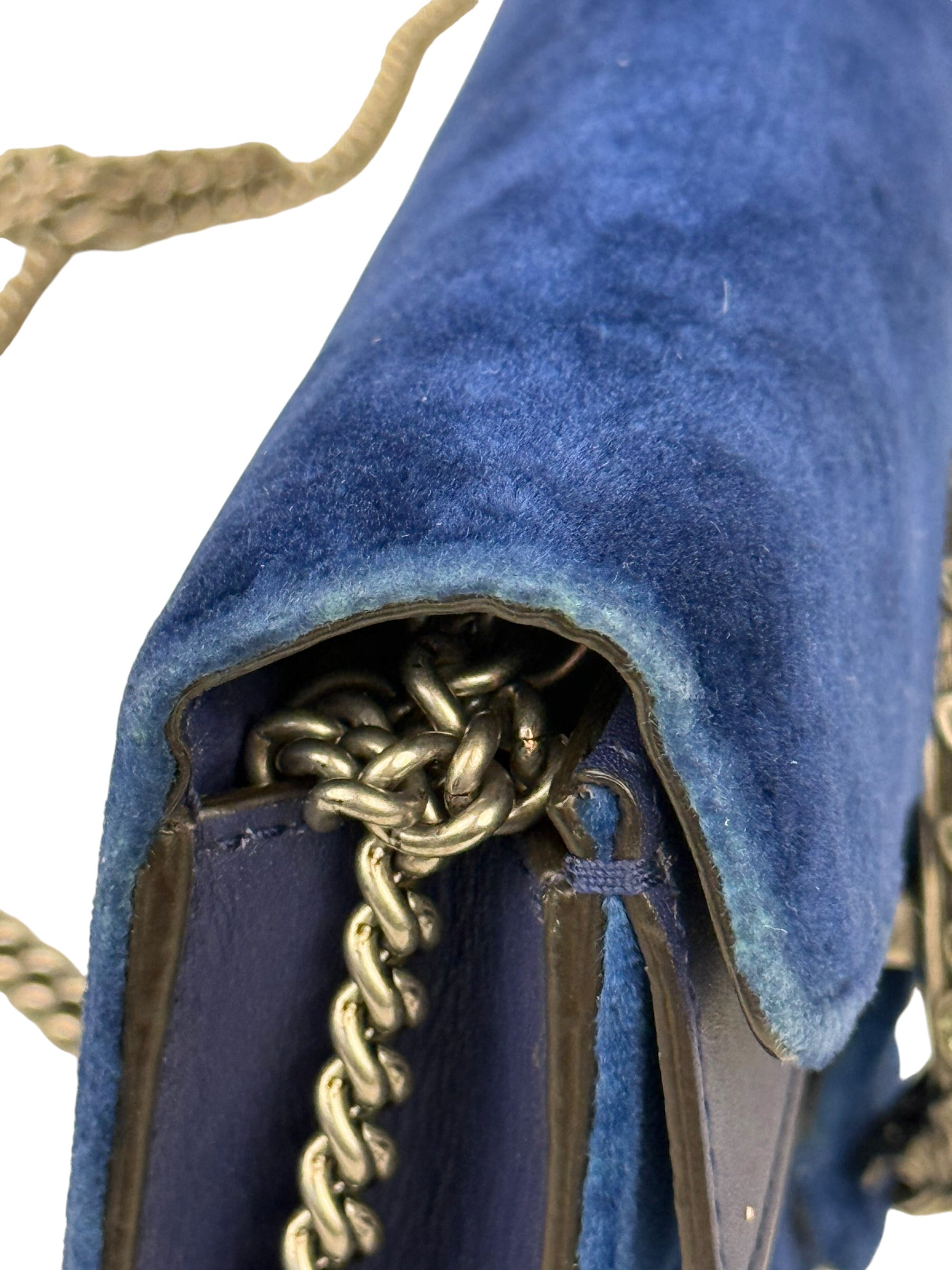 Gucci Blue Velvet Mini Dionysus Chain Bag