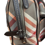 Burberry Nylon Leather Trim Nova Check Crossbody Bag