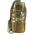 Chanel Gold Leather Gabrielle Hobo 2016