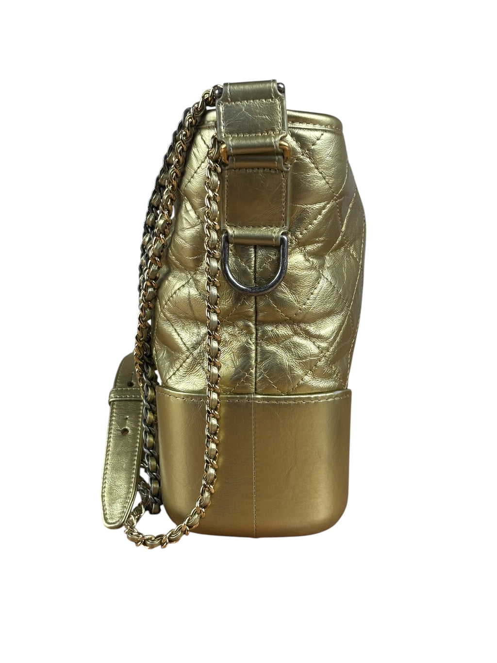 Chanel Gold Leather Gabrielle Hobo 2016