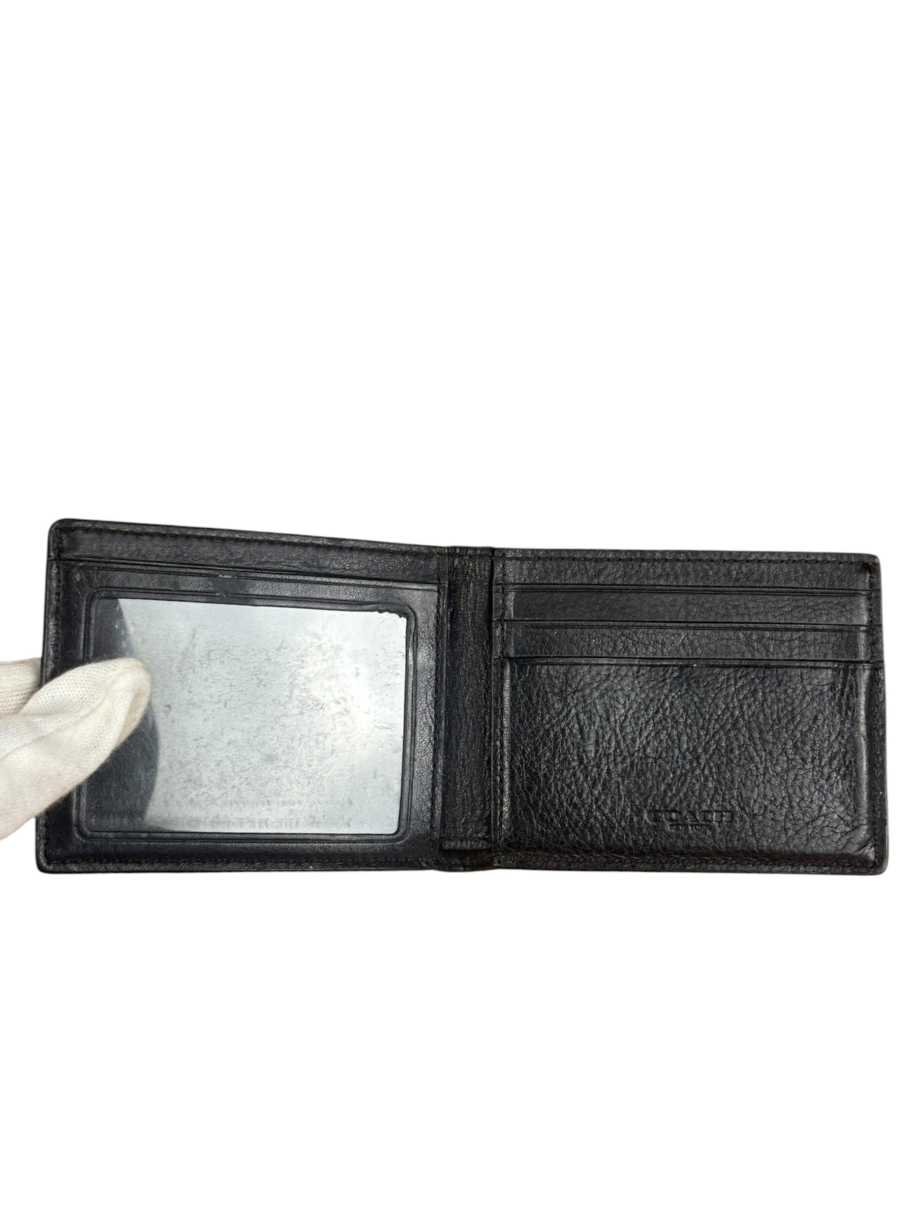 Coach Black Leather Slim Bifold Wallet