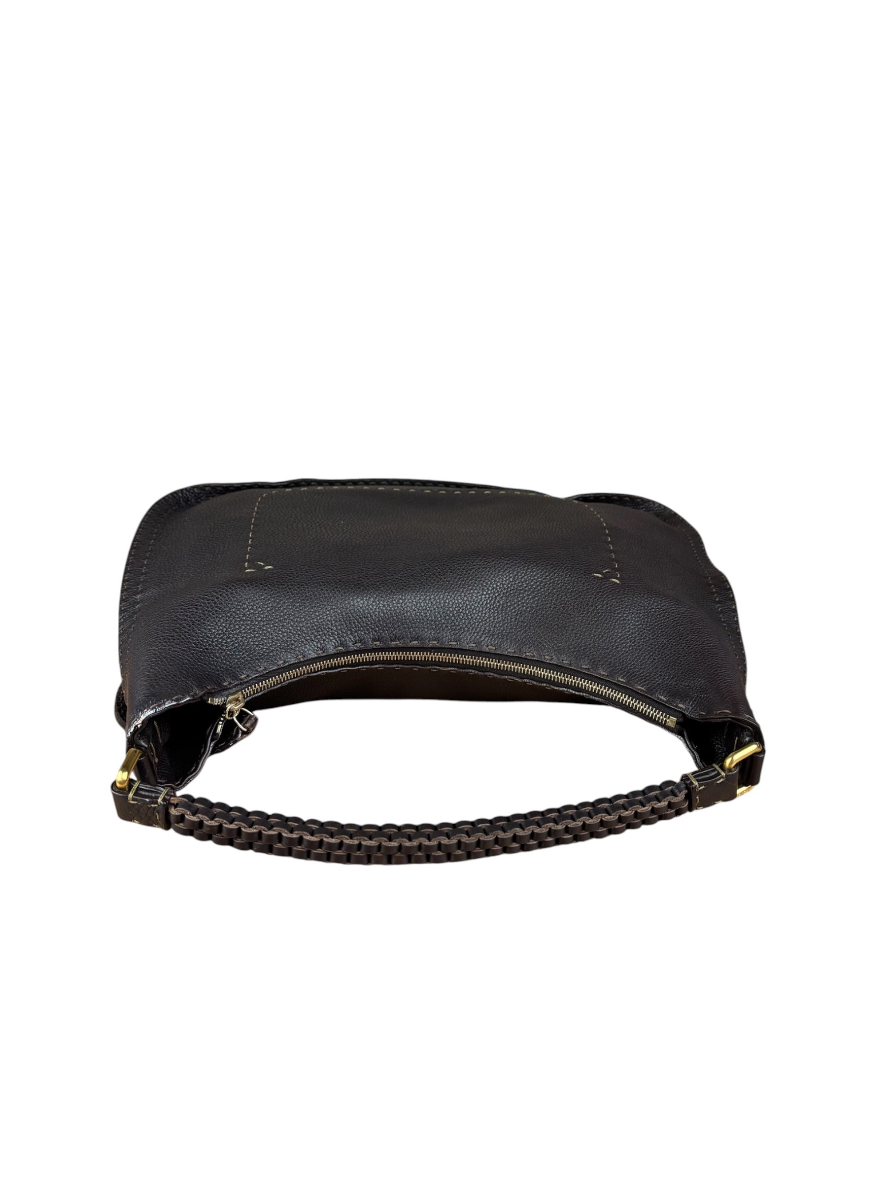 Fendi Brown Selleria Leather Hobo Bag