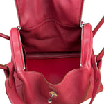 Hermes Lindy 34 Red/Fuchsia Clemence Leather Handbag 2014