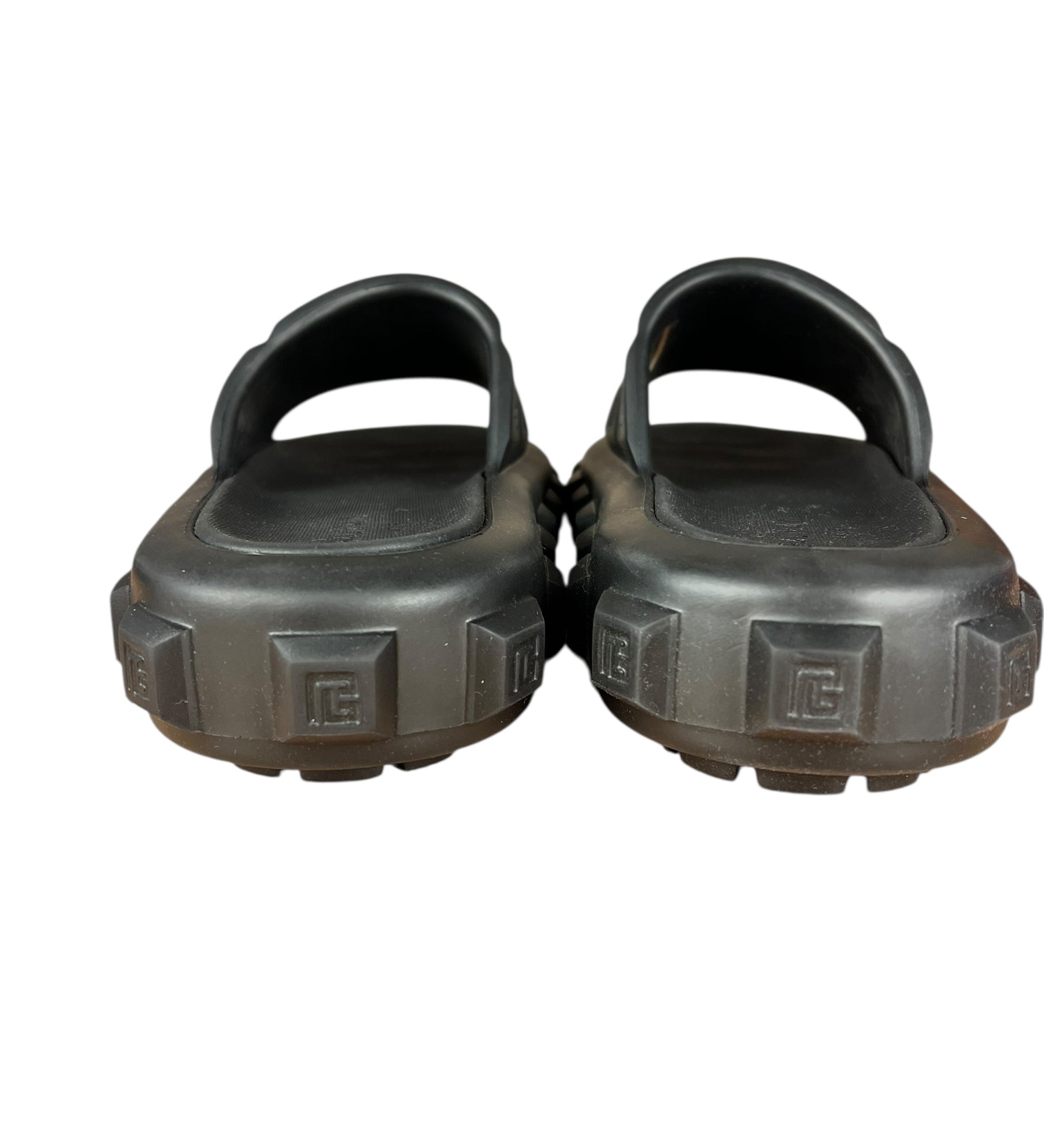 Balmain Ari Black Rubber Sandals