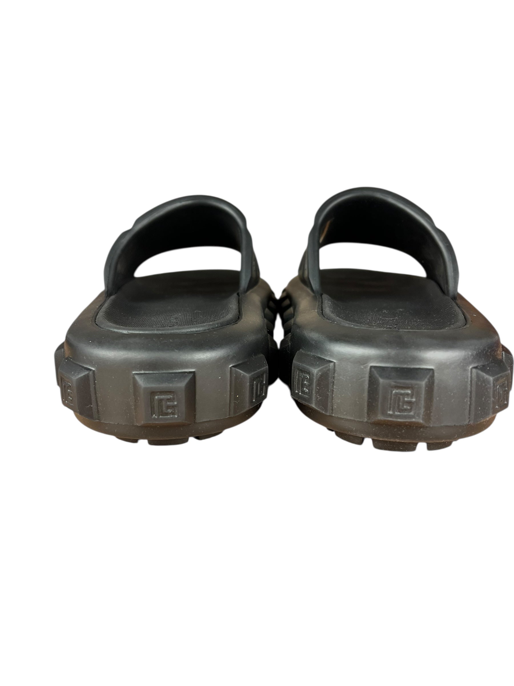 Balmain Ari Black Rubber Sandals