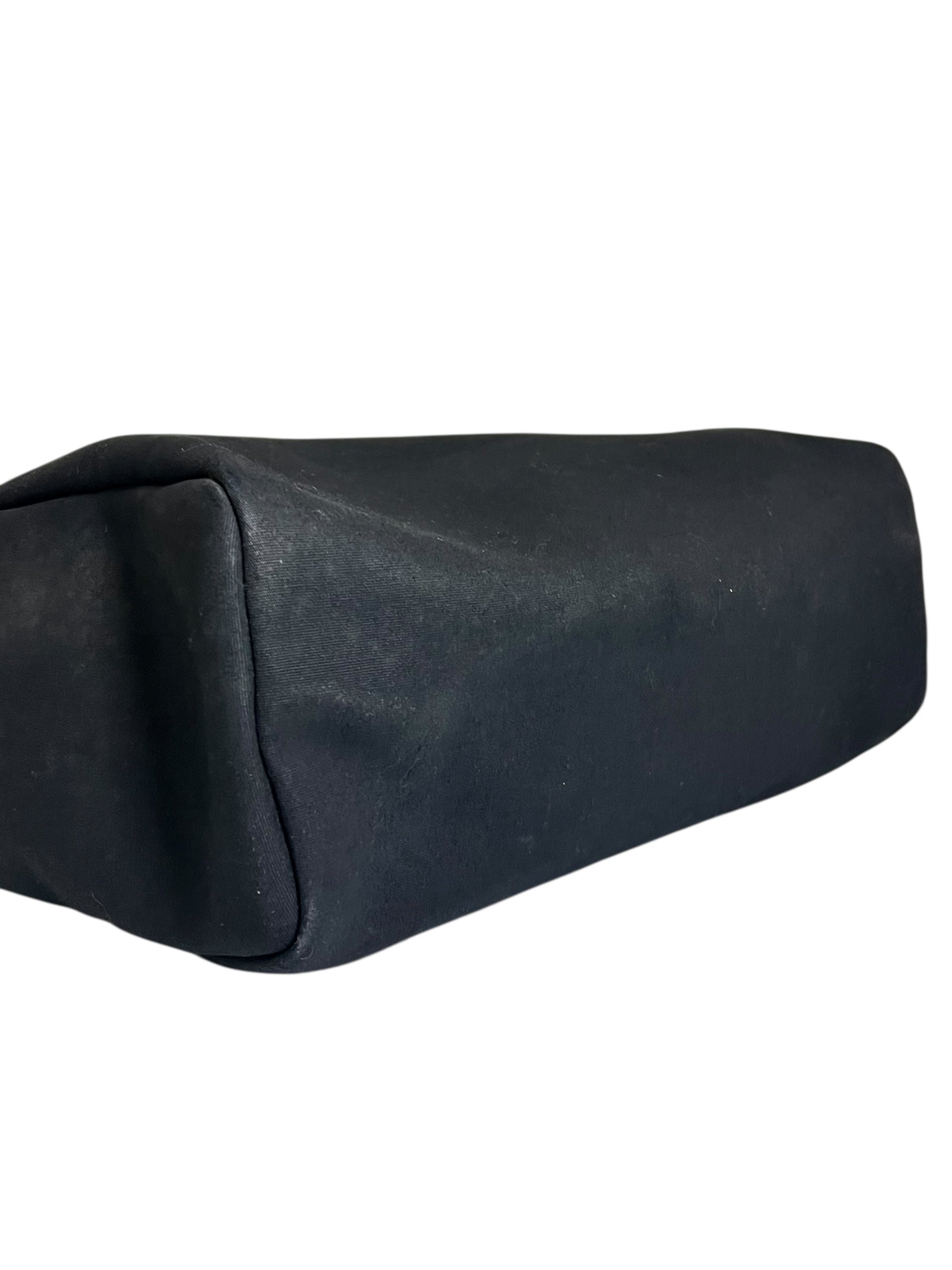 Hermes Black Toile Herbag 39 Handbag