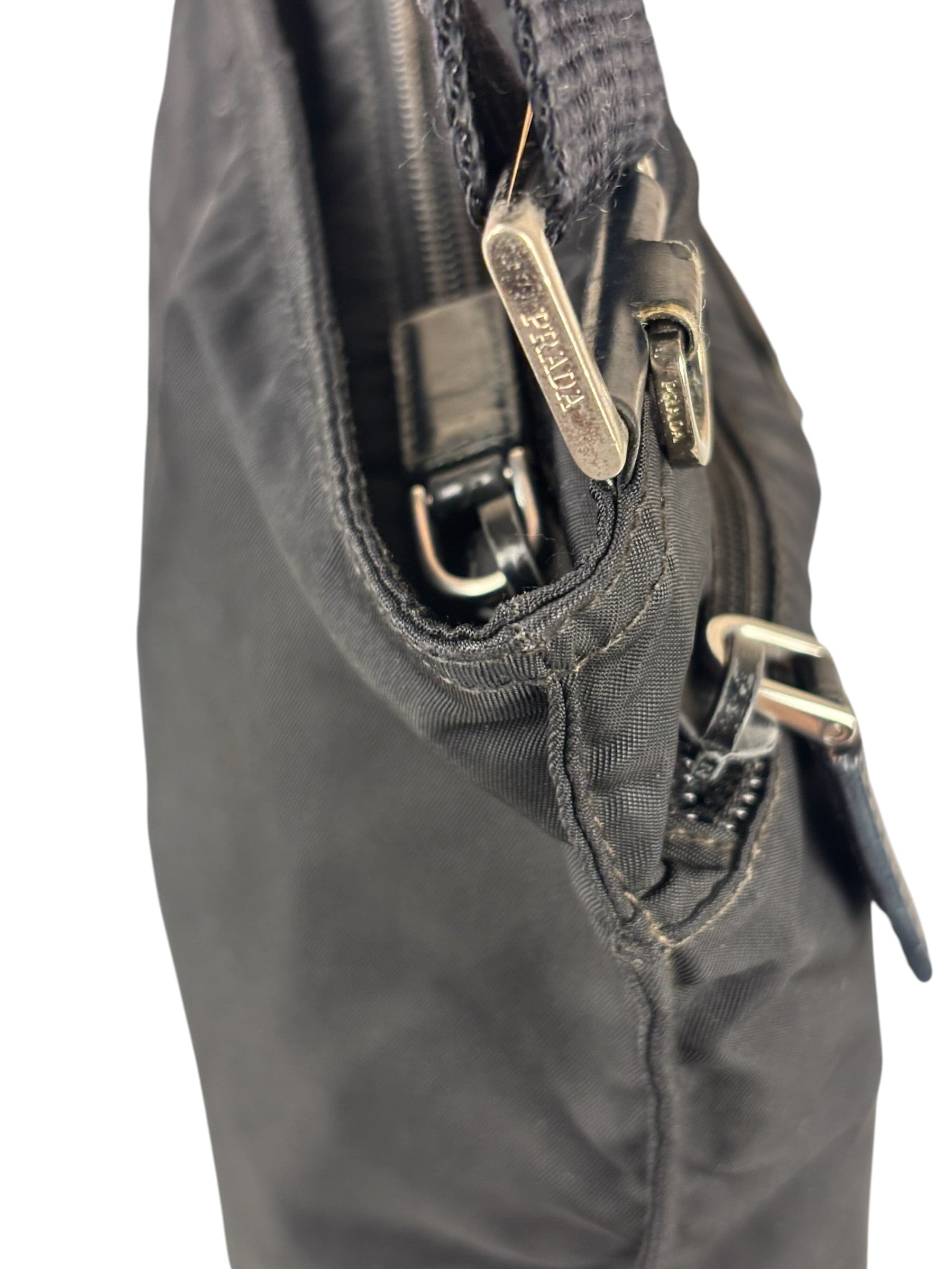 Prada Vintage Black Nylon Crossbody Bag