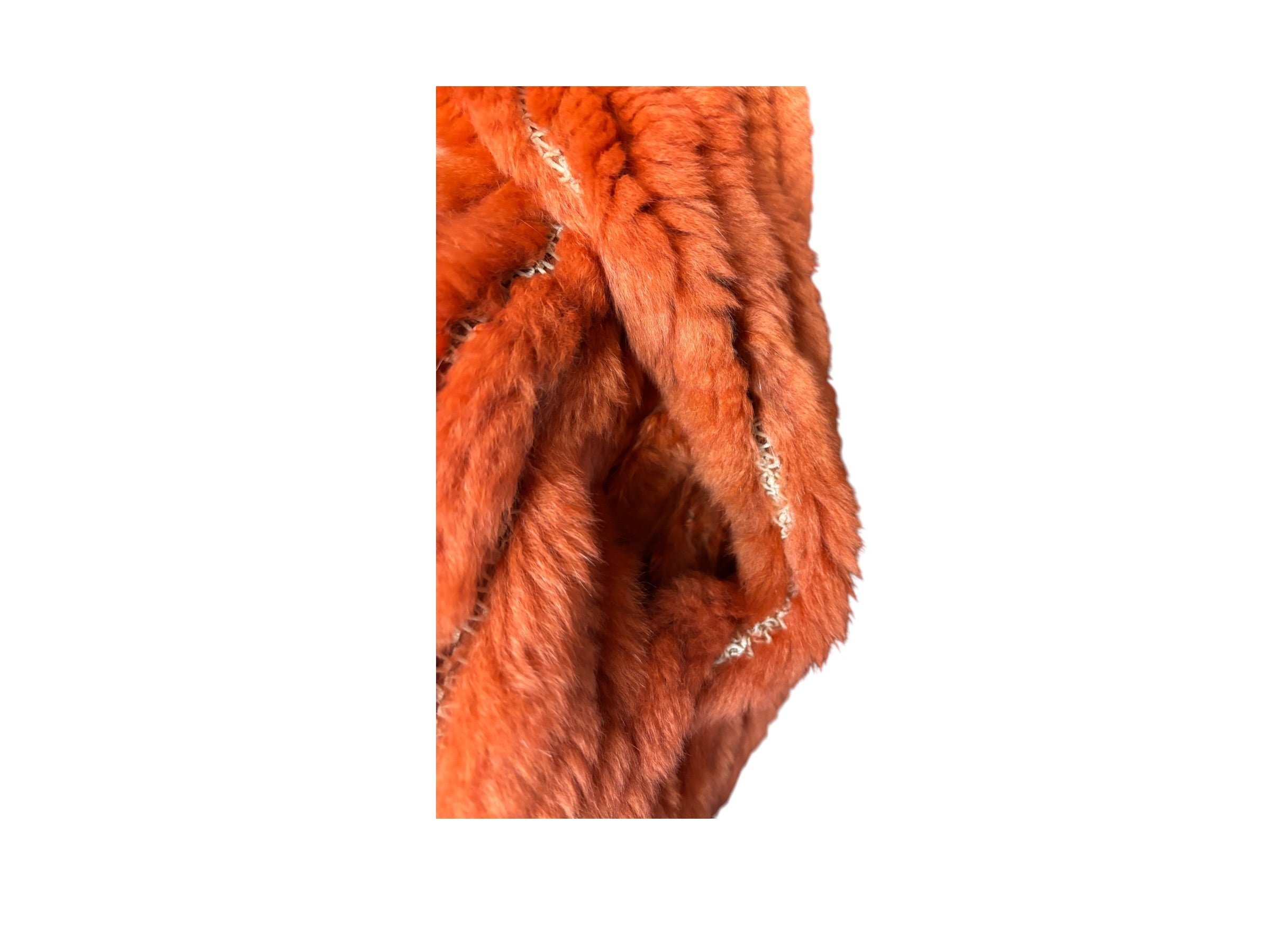 Fabio Mantegazza Vintage Orange Sheared Faux Fur Coat