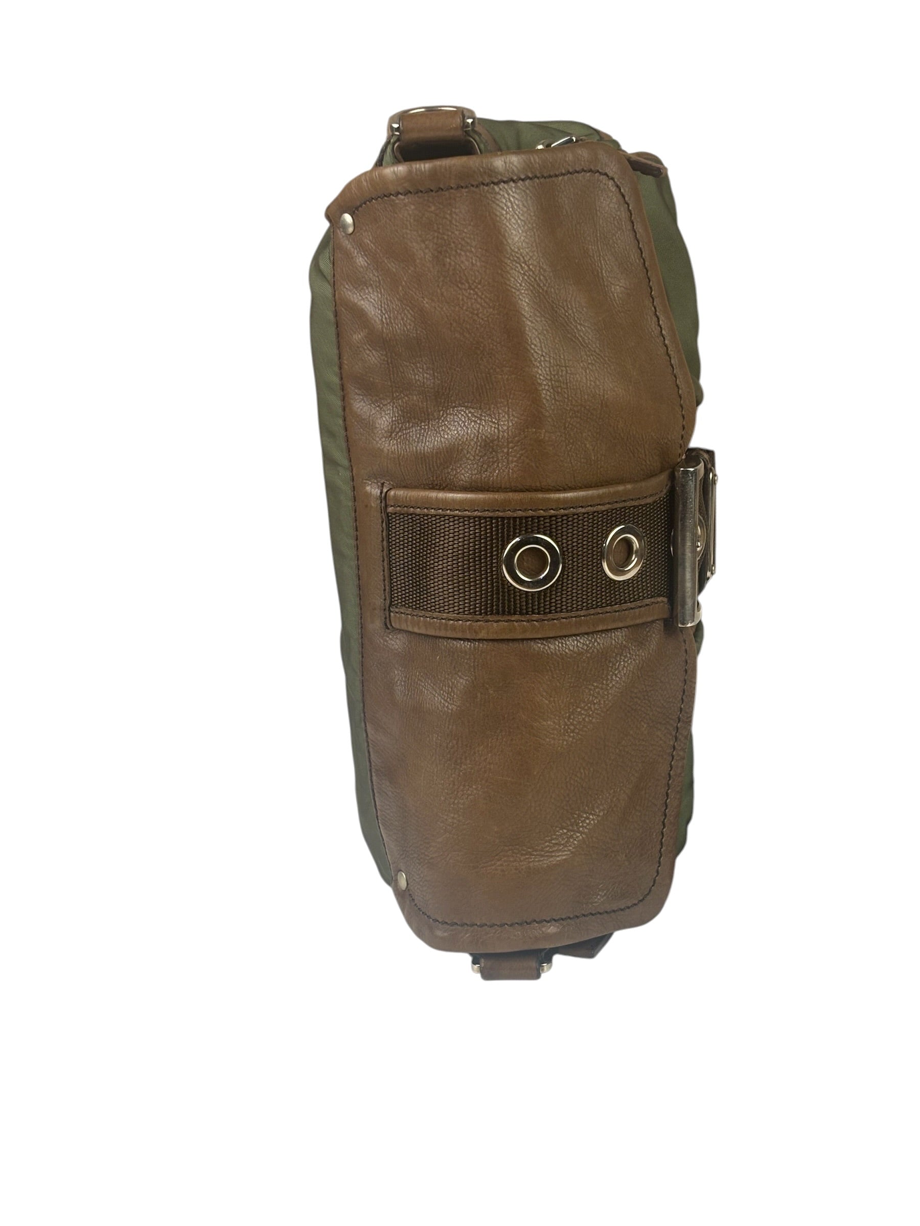 Prada Vintage Green Nylon/Leather Crossbody Bag