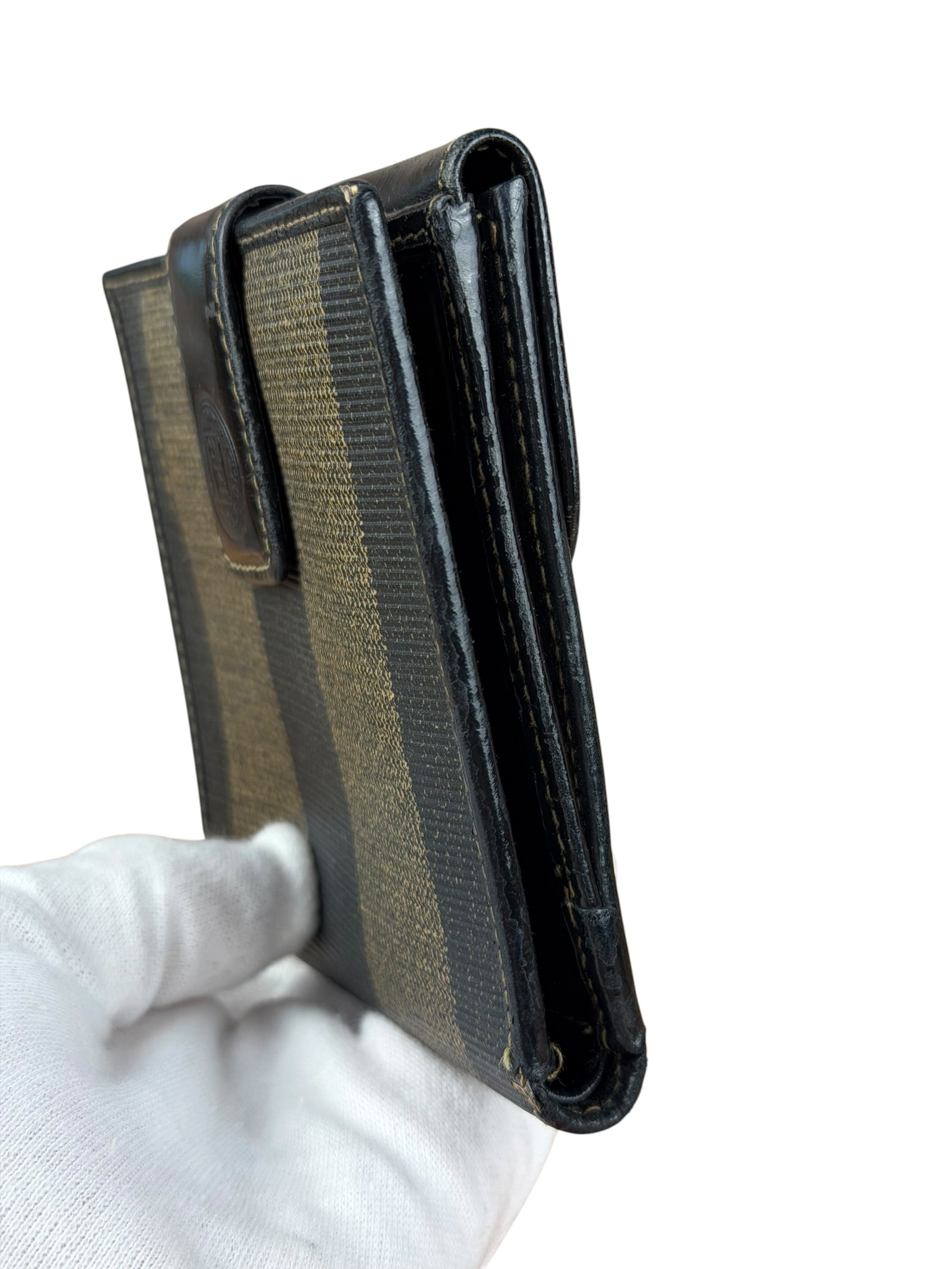 Fendi Vintage Striped Pequin Wallet